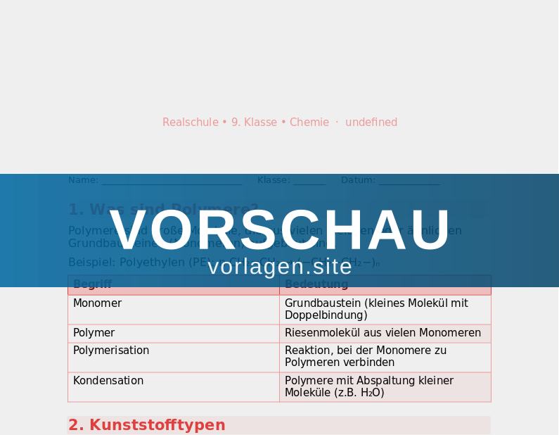 Kunststoffe und Polymere