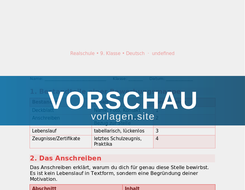 Bewerbungsmappe