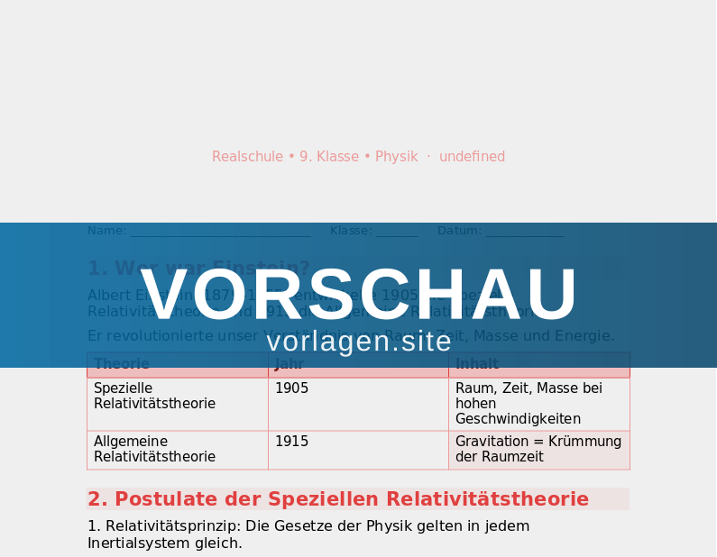 Einführung Relativitätstheorie
