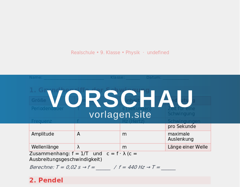 Schwingungen und Wellen